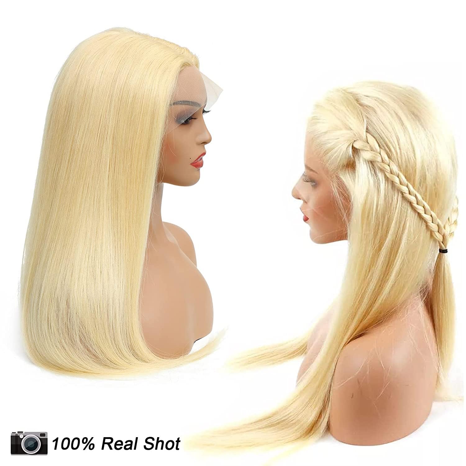 Perruque Courte Femme Blonde ALEXANDRA - Blond Doré Et Très Clair, Synthétique Réaliste, Taille M