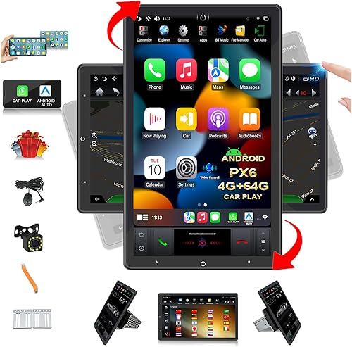 136 pulgadas HD IPS 4 K pantalla PX6 4G64G Android 9 DSP coche Android auto coche navegación GPS coche estéreo unidad principal reproductor