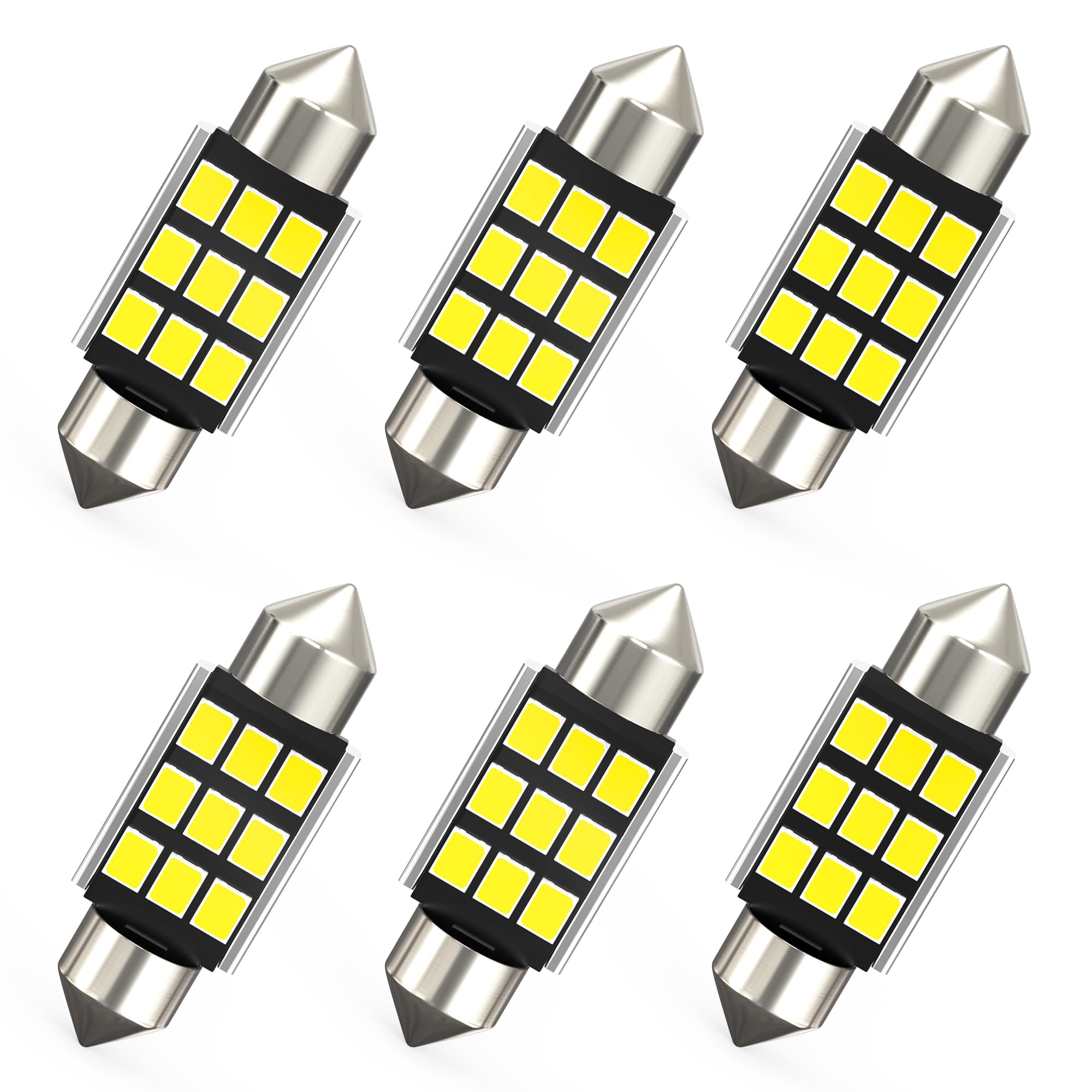 Żarówki LED 36 mm, C5W, Feston, CANBUS, bezbłędne, 6411, 6418, 12 V, do samochodu, LED, do wnętrz, na mapę, do bagażnika, tablicy rejestracyjnej, 6000 K, białe, 6 szt