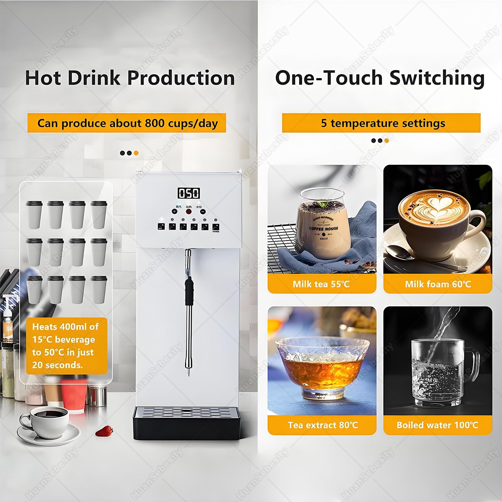 Komercyjny Wielofunkcyjny Spieniacz Do Mleka, 2500 W, Automatyczny Spieniacz Do Mleka Ze Stali Nierdzewnej, Do Espresso, Kawy, Herbaty, Kawiarni I Deserów