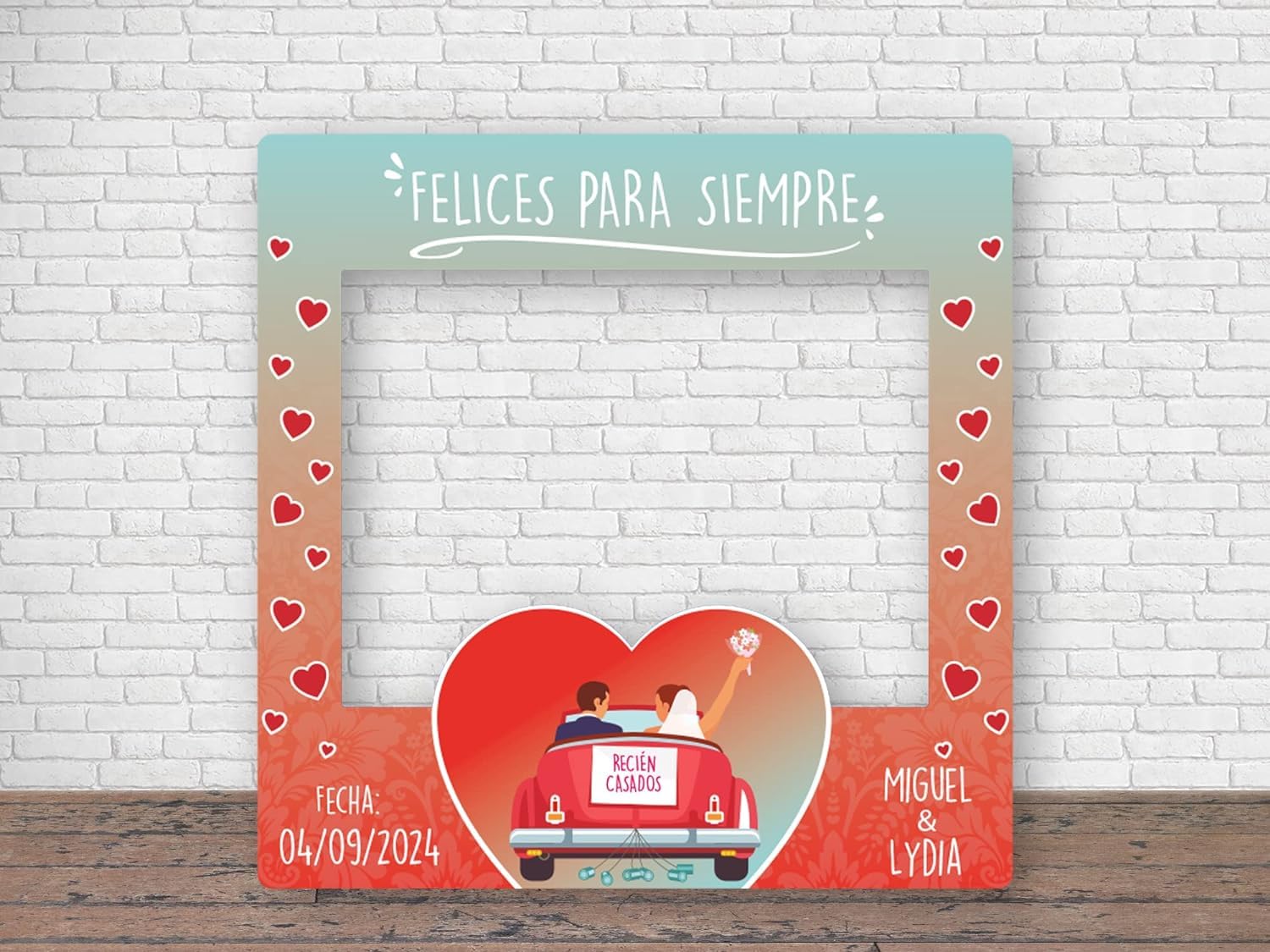 Oedim Photocall Boda Personalizado, 90x90cm, Eventos o Celebraciones puntuales, Ventana Troqueladas, Photocall Divertido