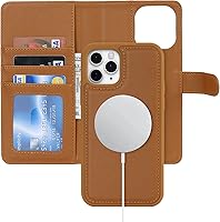 Vista 26 de Havaya Funda para iPhone 12 y iPhone 12 Pro, cartera compatible con magsaf 2 en 1, desmontable magnética con tarjetero y ranura trasera