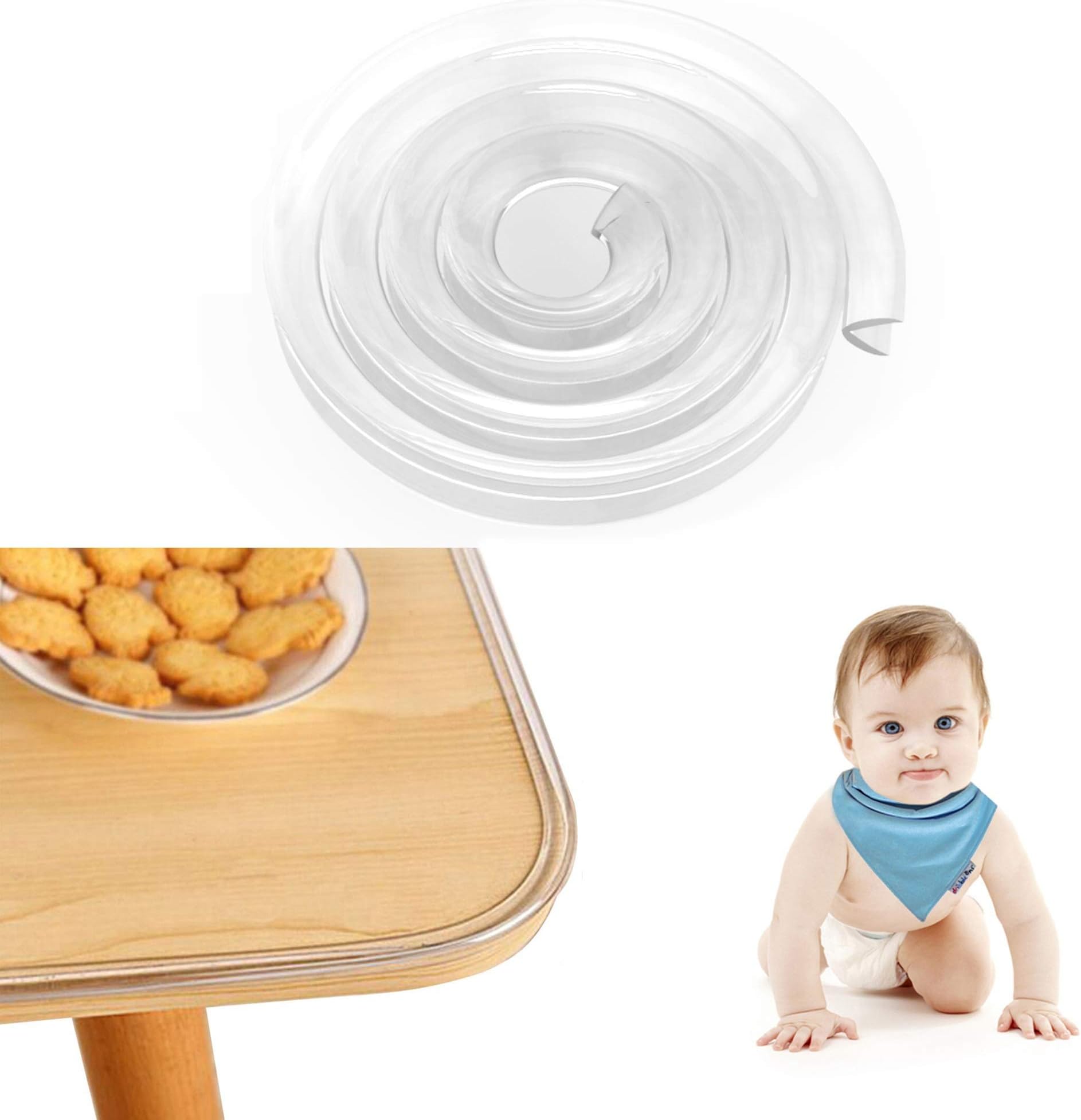 Corner Guards, Clear Furniture Edge Guard Child Safety Kit Soft Silicone Bumper Strip Baby Proofing 3ft(1m) Toddler for Cabinets,Tables,Household Appliances,etc