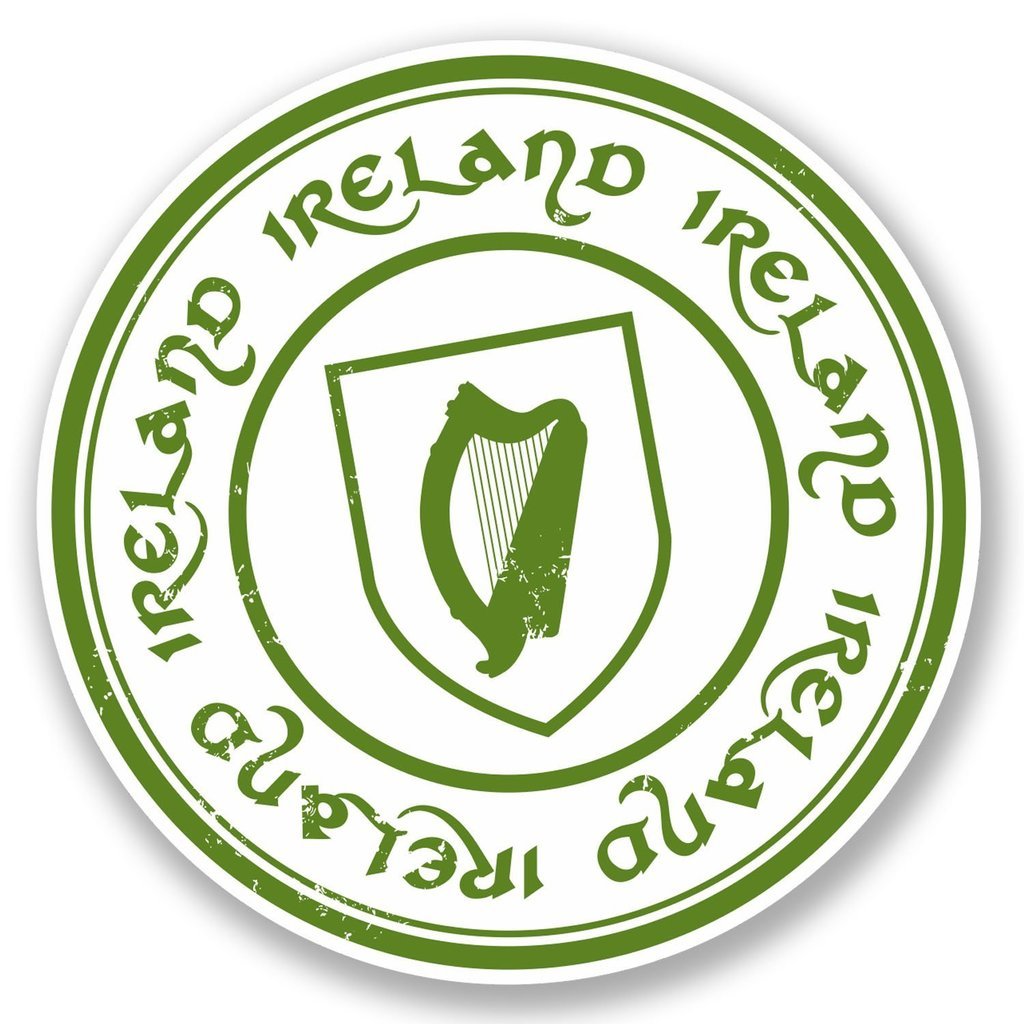 Destinationvinyl Multi 2 X 10Cm/100Mm Ireland Window Cling Sticker Car Van Campervan Glass #5391