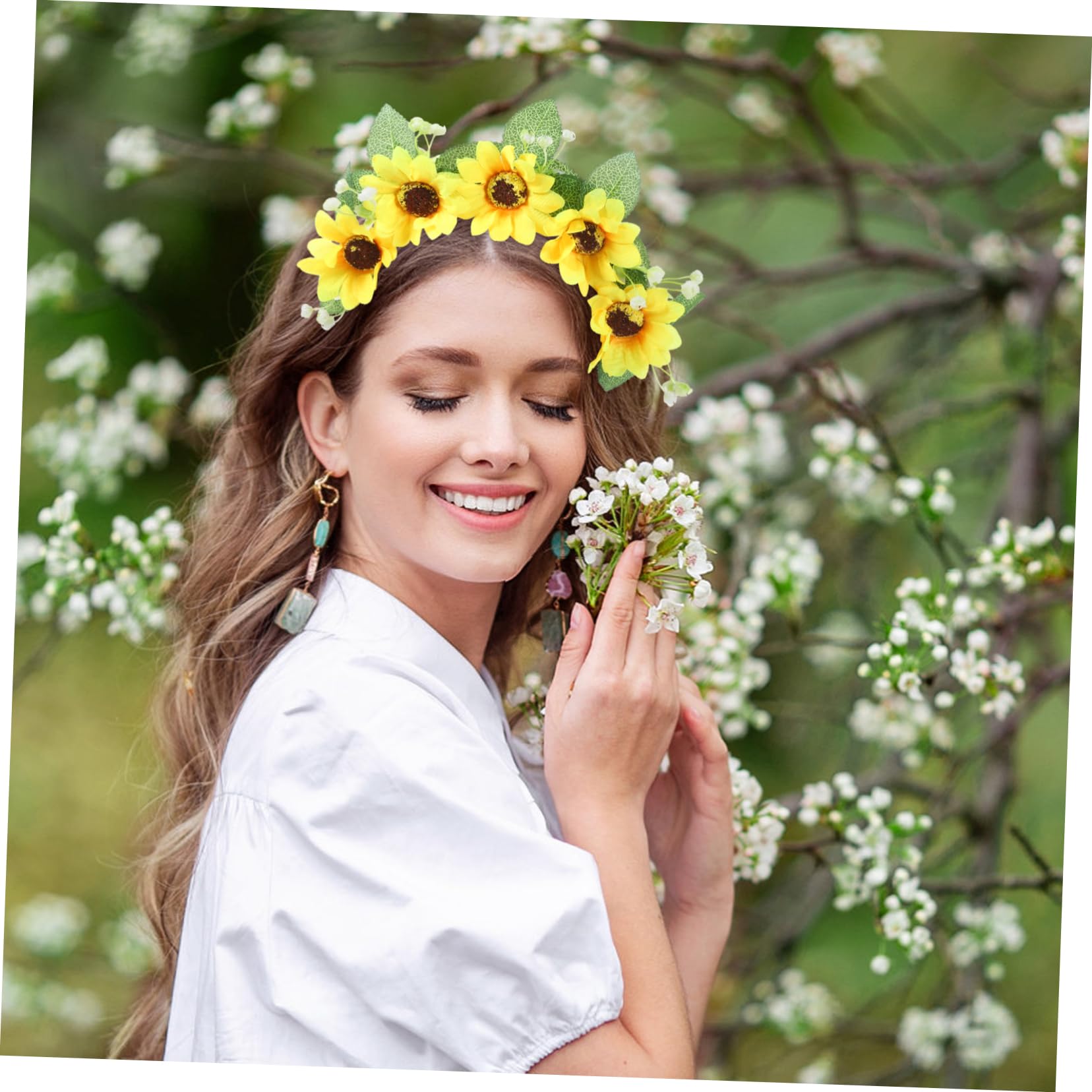 Baluue 5stücke Floral Sonnenblumen Haarschmuck Dekoratives Blumenhaarband Für Frauen Und Teens Für Hochzeiten Partys Und Festivals Leicht Und Komfortabel