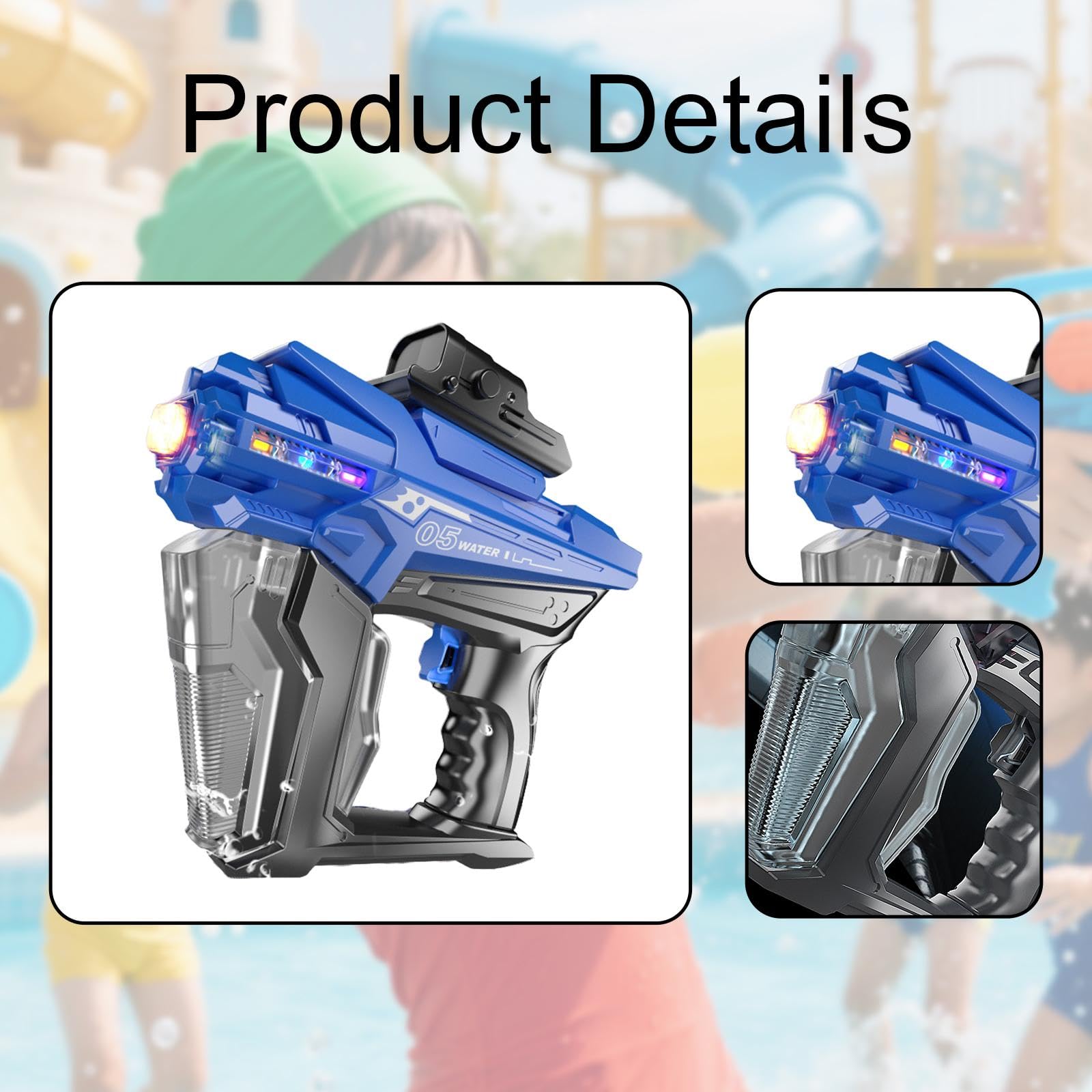 MagiDeal Giocattolo Elettrico Ad Acqua Ricaricabile Tramite USB con Spruzzatore d'Acqua Leggero per Bambini per Cortili