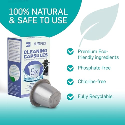 Miniatura 8 de Paquete de 5 cápsulas de limpieza compatibles Nespresso para máquinas originales Nespresso, kit de limpieza para un mejor sabor de café, I Limpiador