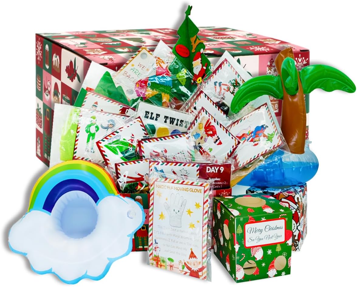 for 2 Elves 12 Days of Christmas 2024 Elf Scenes Elf Props Elf Activities Elf Accessories Countdown Xmas Gift Elf Mischief Elf Clothes