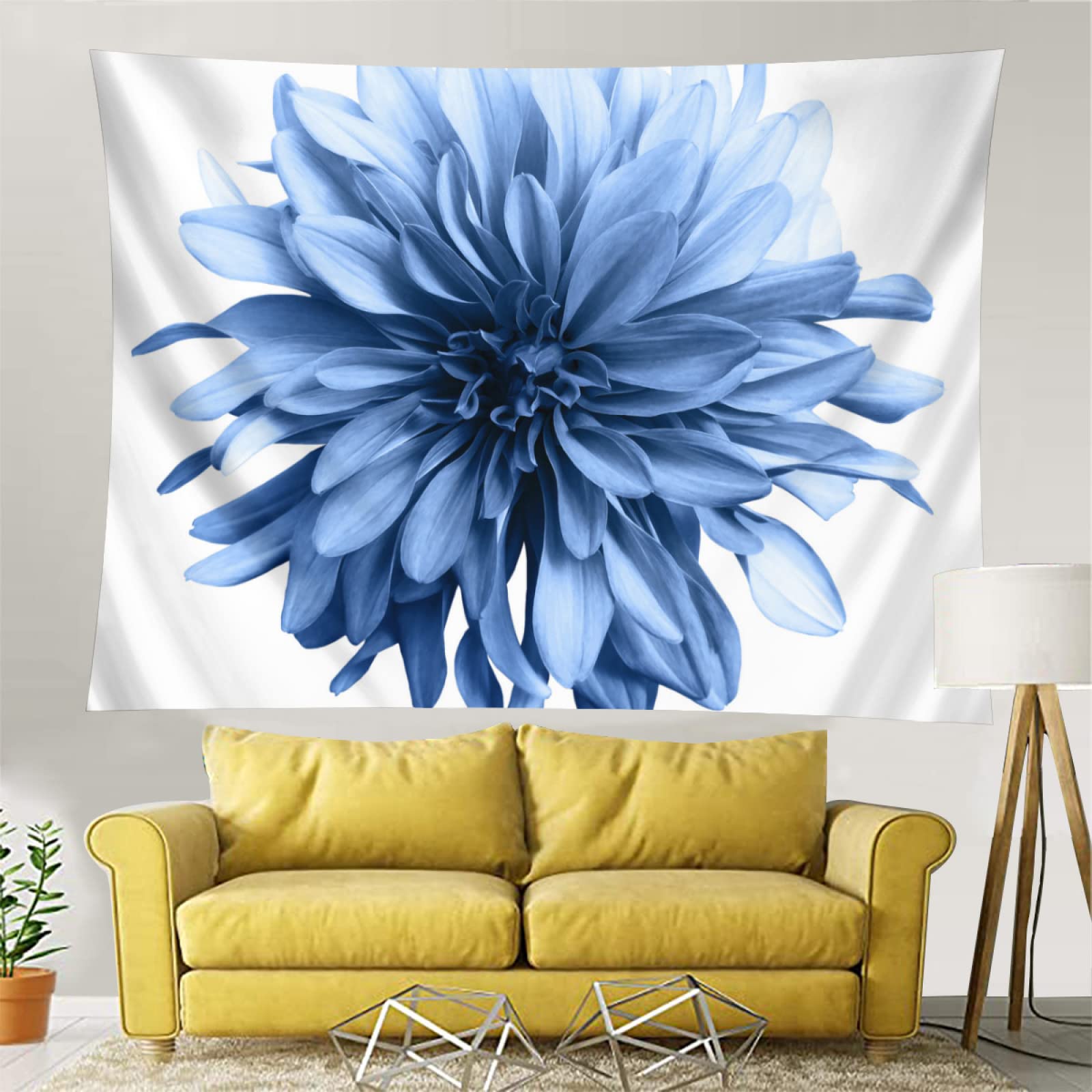 TropicalLife Blue Flower Pattern Wall Tapestry Large Tapestry for Bedroom Aesthetic Tapestry Wall Hanging Tapestry Coverlet Living Room Dorm Decor Art