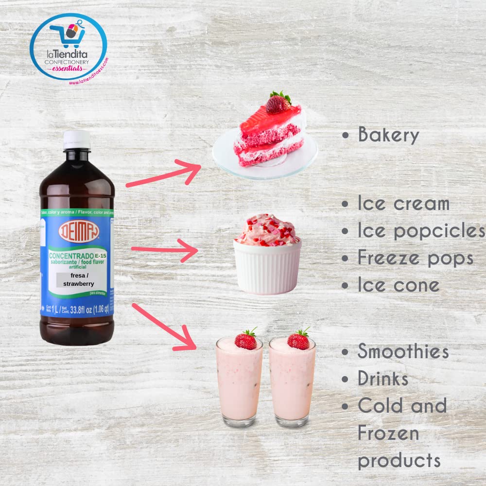 Deiman Artificial Food Flavoring Strawberry E-15 C (33.8 Fl oz)