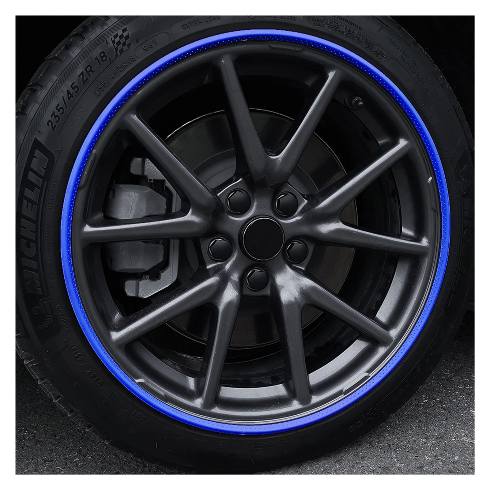 4 SZTUK Ochrona felgi samochodowej Taśma dekoracyjna. Kompatybilny dla BMW M E46 E90 E60 F10 F30 E39 F20 E36 E87 E92 G30 X5 18/19/20 cali (Color : 20inch White)