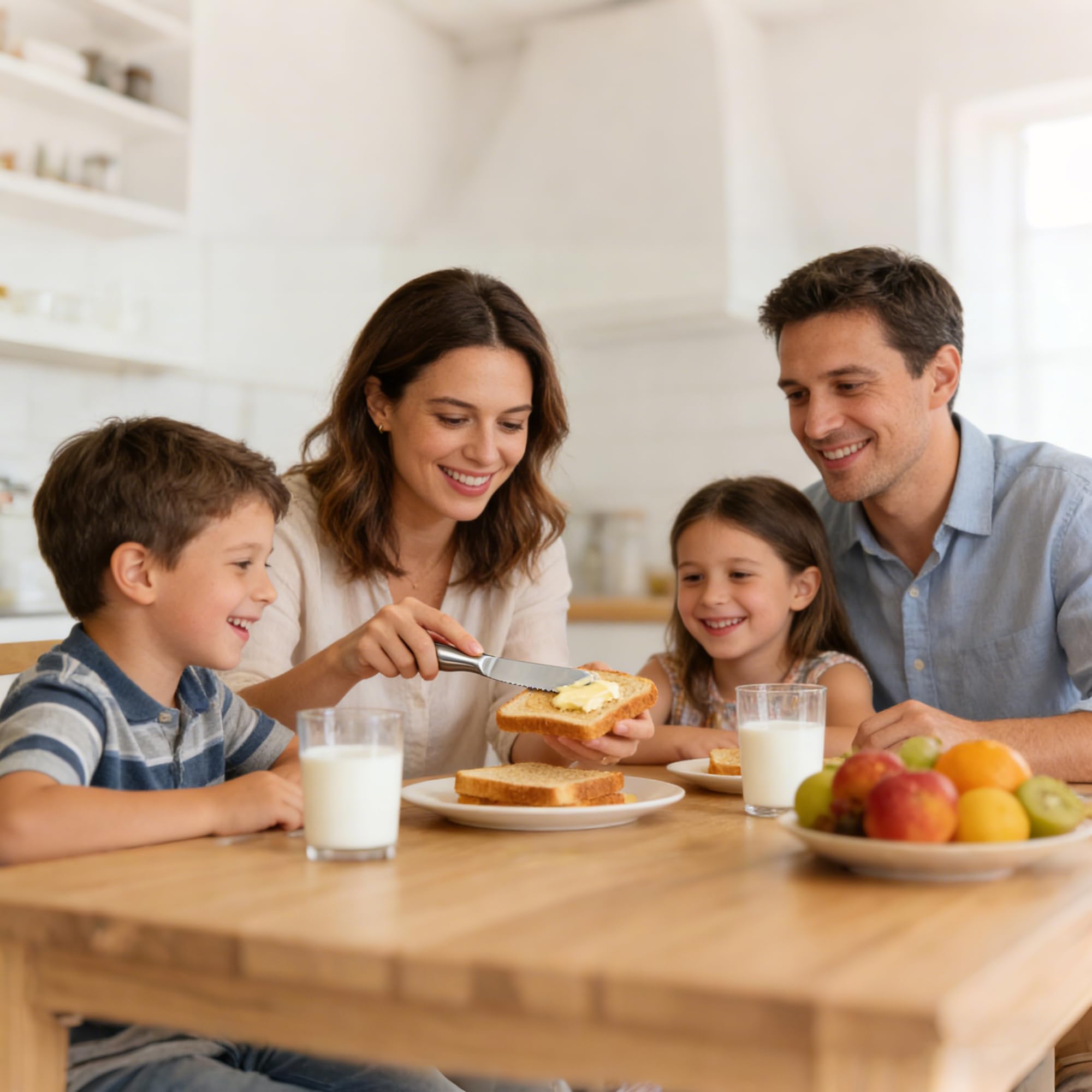 4 Piezas Acero Inoxidable Borde Recto Amplio Separador Mantequilla, Cuchillo Sándwich Crema de Queso Condimento Cuchillos Conjunto Herramientas Cocina, Mango de acero inoxidable