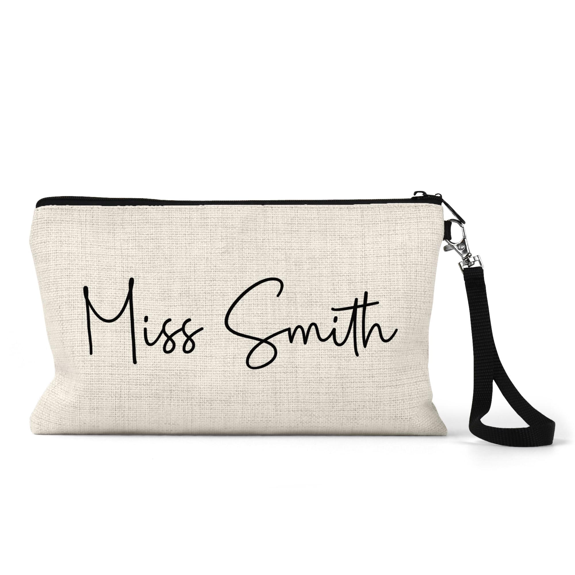 Chicken Craft Personalised Teacher Pencil Case - Minimal Script Name Design - Custom Gift for Teaching Assistants, Nursery or School Staff - End of Term Thank You Zip Pouch