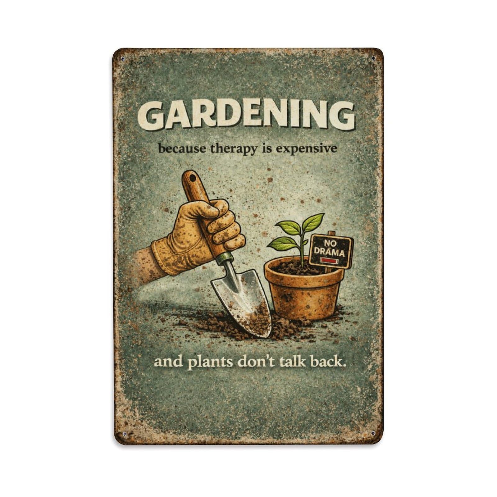 Ldfuieksufg Style Funny Gardening Vintage Metal Sign Vintage Aluminium Metal Sign, Retro Wall Decor For Home, Bar, Garage & Farmhouse 30X20cm