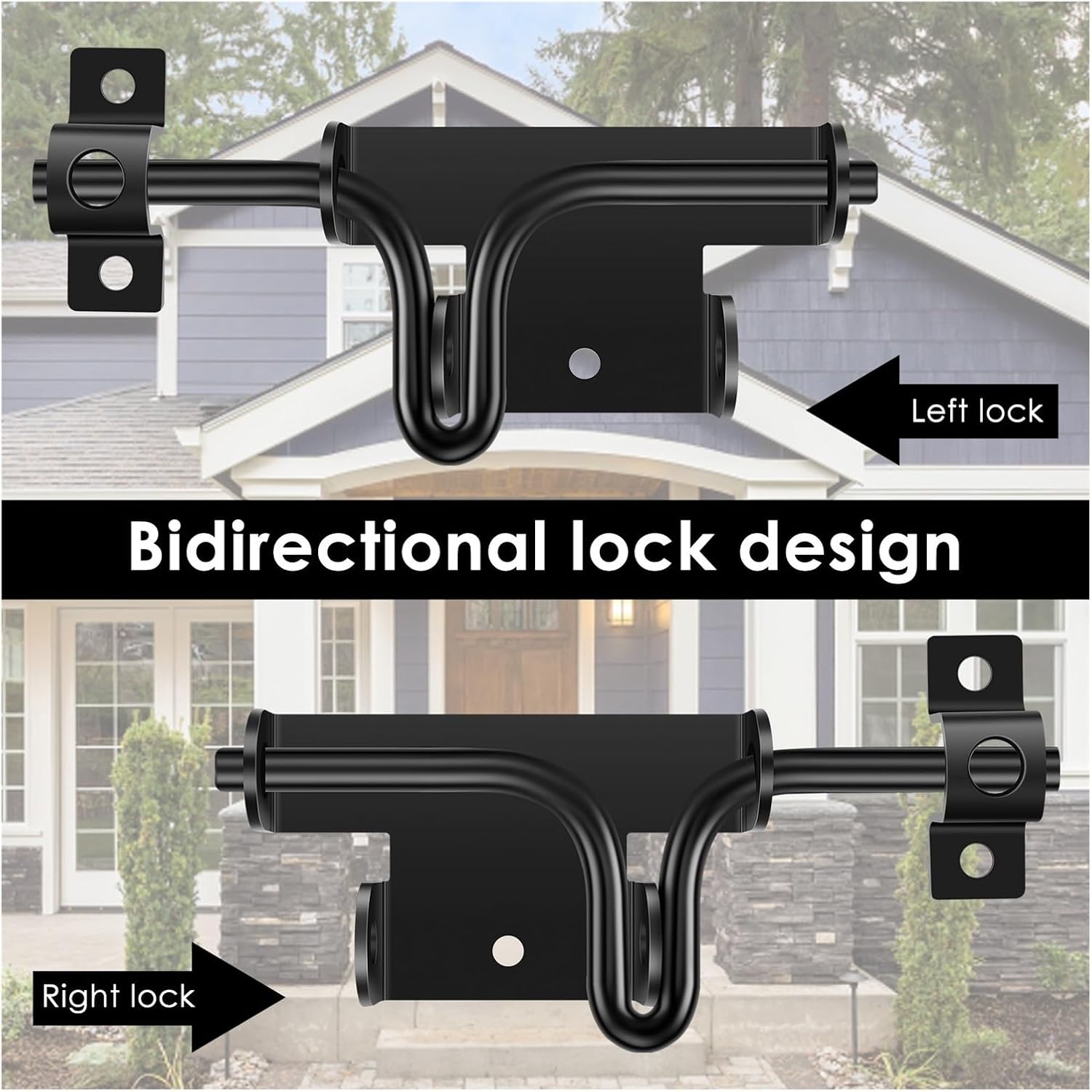 Slide Bolt Gate Latch Door Latch Lock Iron Bolt Sliding Lock for Door Bolt Gate Lock with Screws for Outdoor Doors Sheds Barn Doors Cabinets