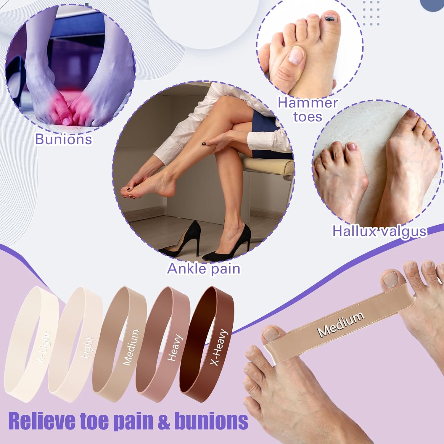 Toe Stretcher Band Separator Spacer Bun Correct Hallux