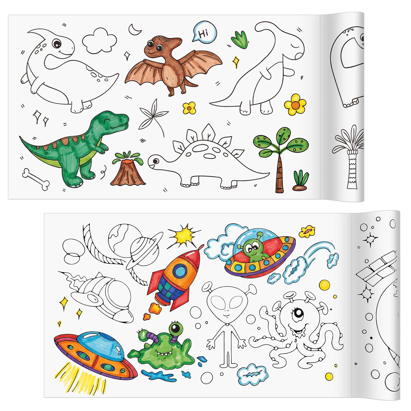 Coloring Paper Rolls for Kids - 2 Pack -12 Coloring Paper Rolls for Kids - 2 Pack -12
