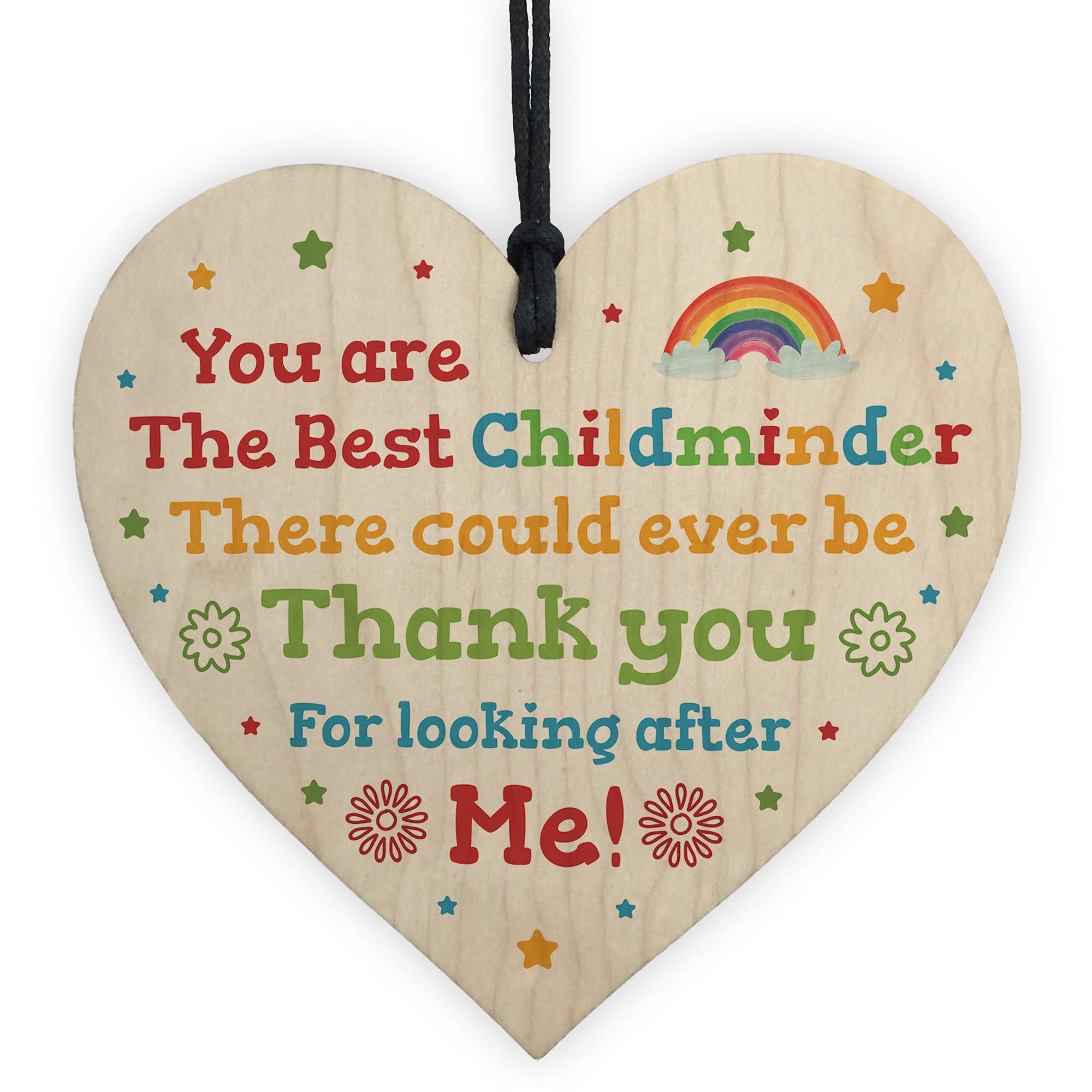 RED OCEAN Thank You Childminder Gift Wood Heart Leaving Nursery Teacher Pre School Keepsake