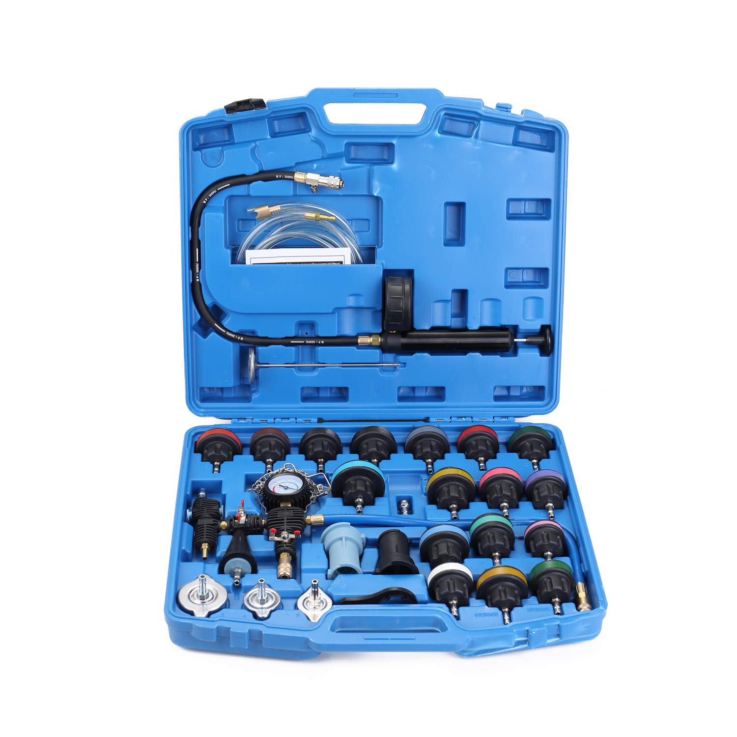 Irovami 28pcs Universal Radiator Pressure Tester Vacuum Type Cooling System Test Kits