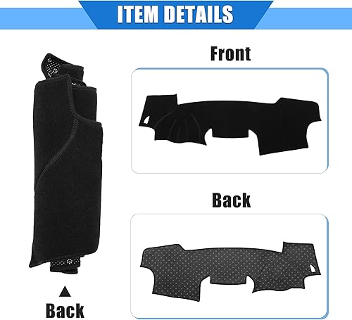 Miniatura 5 de Funda protectora de poliéster para salpicadero de automóvil compatible con Toyota RAV4 2001-2012, protector de poliéster negro para consola central