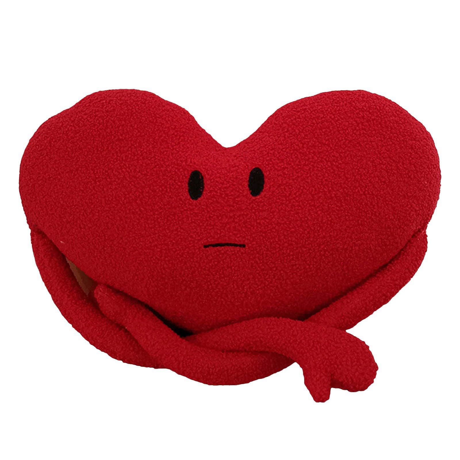 Cuscino A Forma Di Cuore In Peluche - Morbido E Decorativo, Per Camera Dei Bambini, Divano, San Valentino (rosso)
