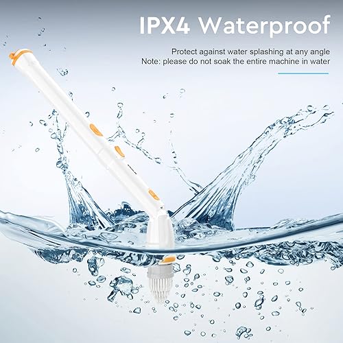 Miniatura 8 de Limpiador eléctrico giratorio KIKOLIN de alta velocidad de 380 RPM, cepillo de limpieza inalámbrico de 2 velocidades para baño, bañera, ducha, suelo