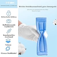 Vista 3 de Muñequera antipérdida, cadena reflectante azul para la muñeca con bloqueo infantil de 6.56 pies.