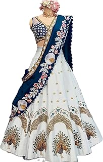 shyamlata Women's White Sequins Embroidered Wedding Bridal Designer Lehenga Choli with Dupatta-picture-41