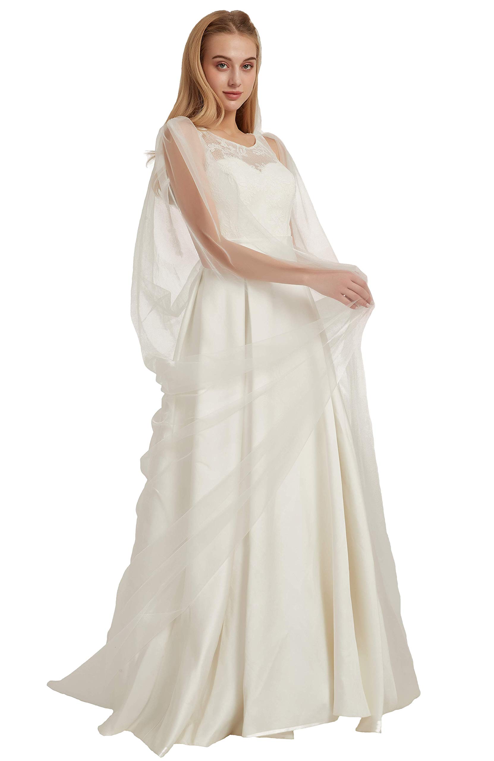 Leimandy Shoulder Cape Veil Tulle Church Bridal Cape Veil Chapel Wedding Veil B018