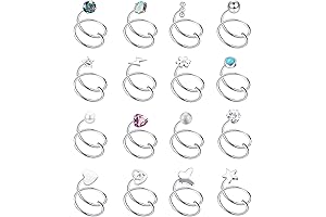 Double Nose Hoop Rings - 16Pcs | Dermatologist-Friendly