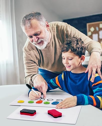 Miniatura 6 de Gamenote Juego de 24 pizarras blancas magnéticas pequeñas  Imán de doble cara de borrado en seco, pizarra blanca forrada de 9 x 12 pulgadas para