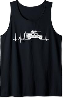 Humvee Heartbeat Military Combat Vehicle Pulse EKG Humvee Tank Top