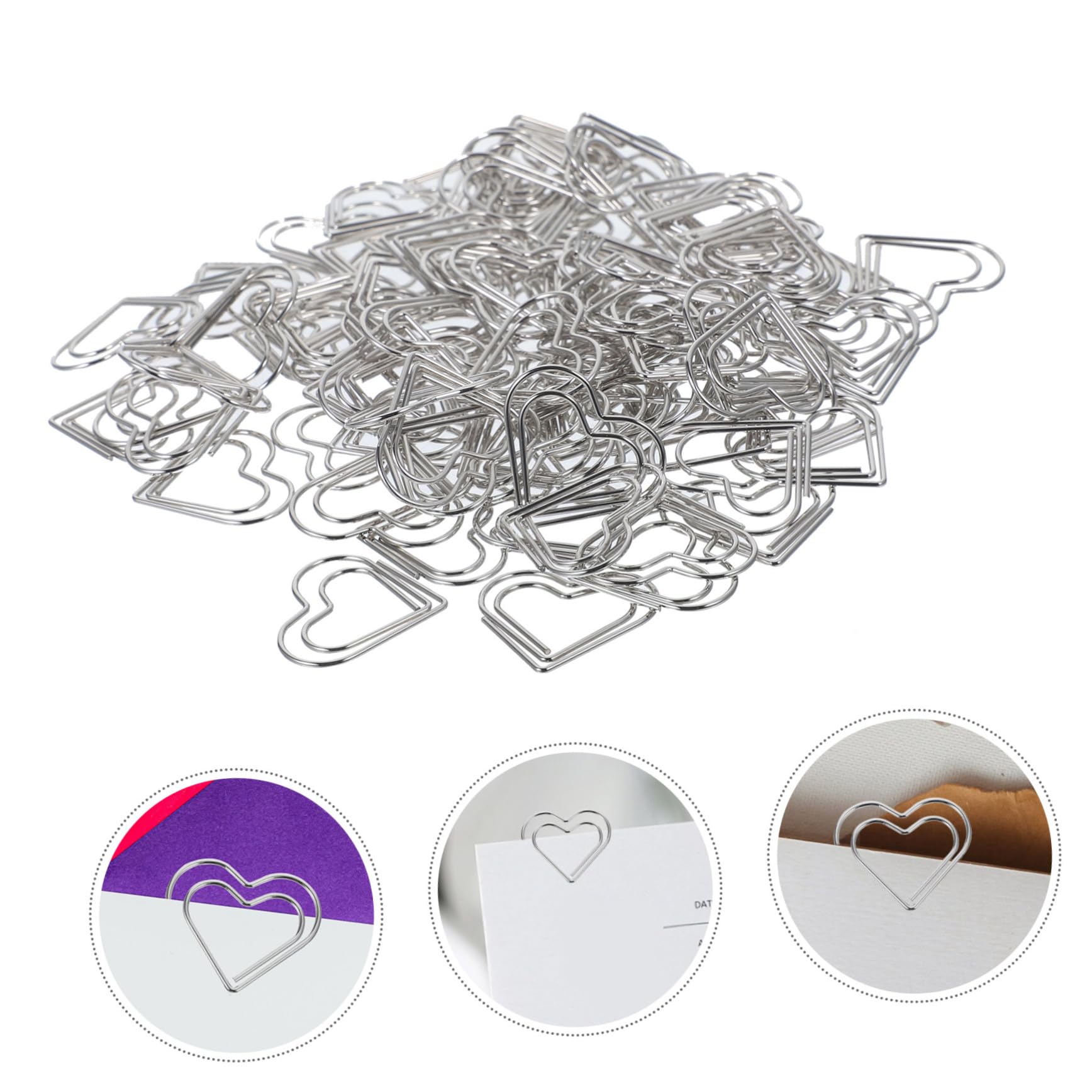 NUOBESTY 400pezzi Graffette Metalliche Forma Di Cuore Clip Ufficio Originali Piccole Graffette Per Documenti Segnalibri Creativi Per Scuola e Casa