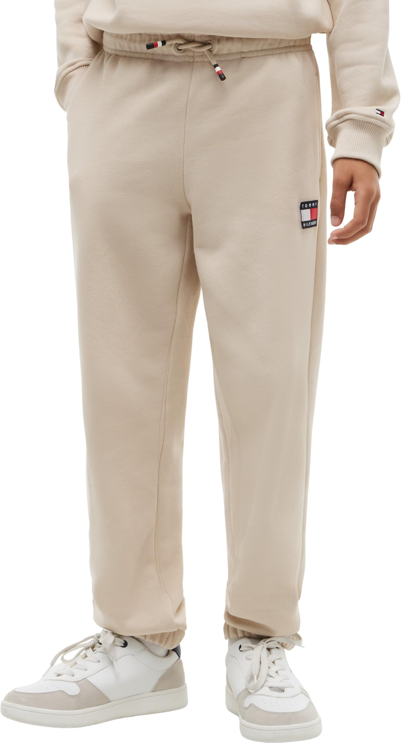 Tommy Hilfiger Unisex Kids Heritage Flag Sweatpants Ks0Ks00715 Sweatpants, Beige (Classic Beige), 10 Years