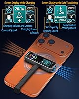 Vista 3 de Magnetic Portable iPhone SSD for ProRes 4K 60fps Video Recording, 1TB External Super Storage for iPhone 17/16 Pro/Pro Max,iMac/MacBook, LCD Display