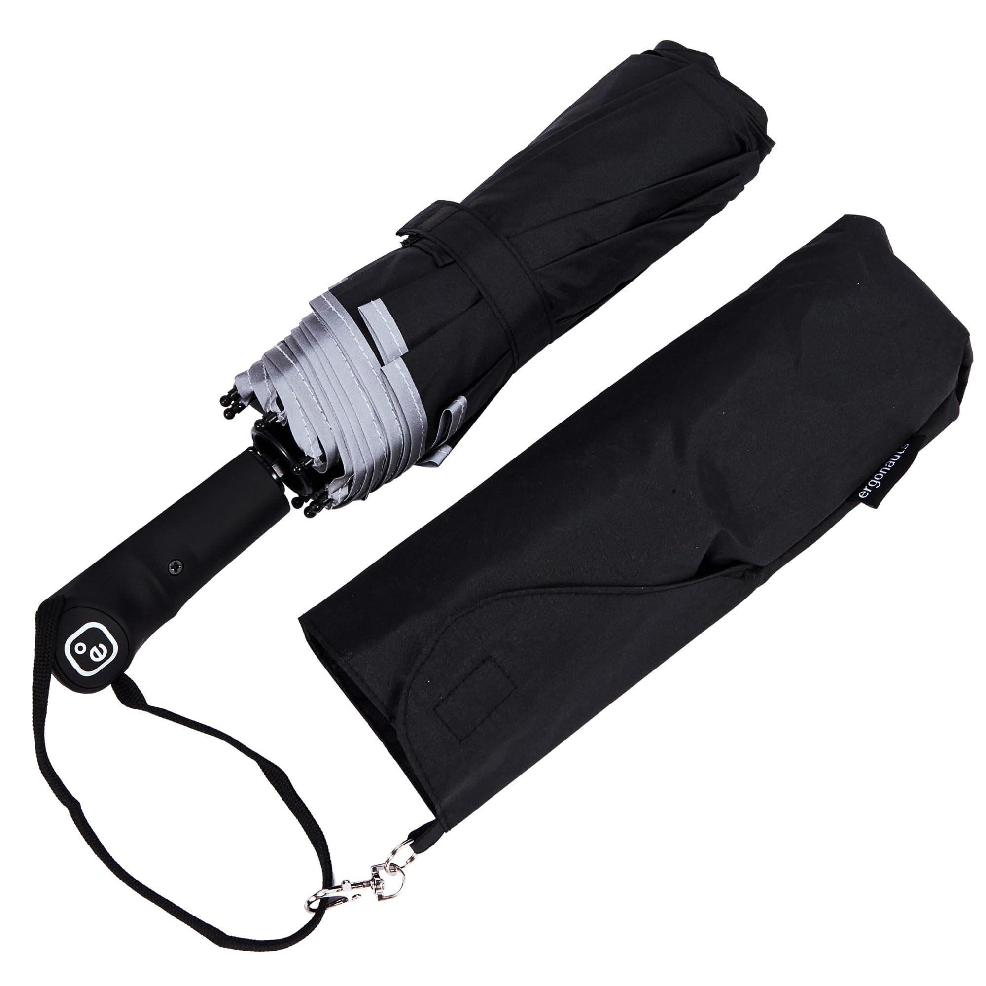 Paraguas de Viaje de Doble Cubierta a Prueba de Viento - Recubrimiento de Tefón, Manija Ergonómica y Manga Protectora - Diseño portátil Compacto y Plegable de Peso Ligero