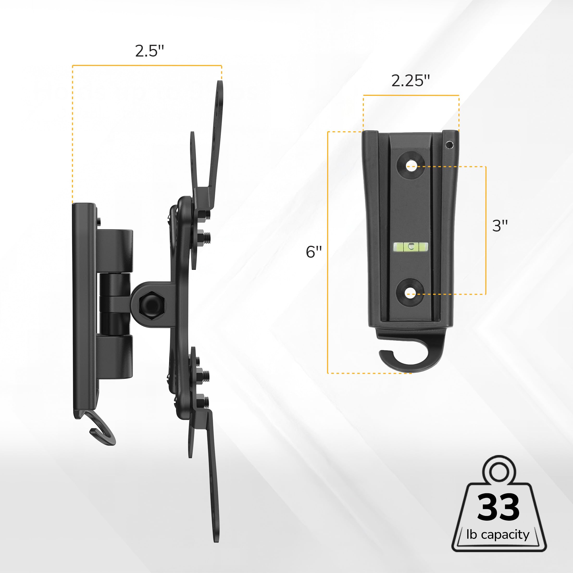 MOUNT-IT! Wohnmobil-TV-Halterung für Flachbildschirme | 33 - 68 cm (13 - 27 Zoll) | 15 kg Kapazität | Innen- und Außenbereich | schwenkbar, neigbar, verstellbar, 100 x 100, 200 x 200 (mattes Schwarz)