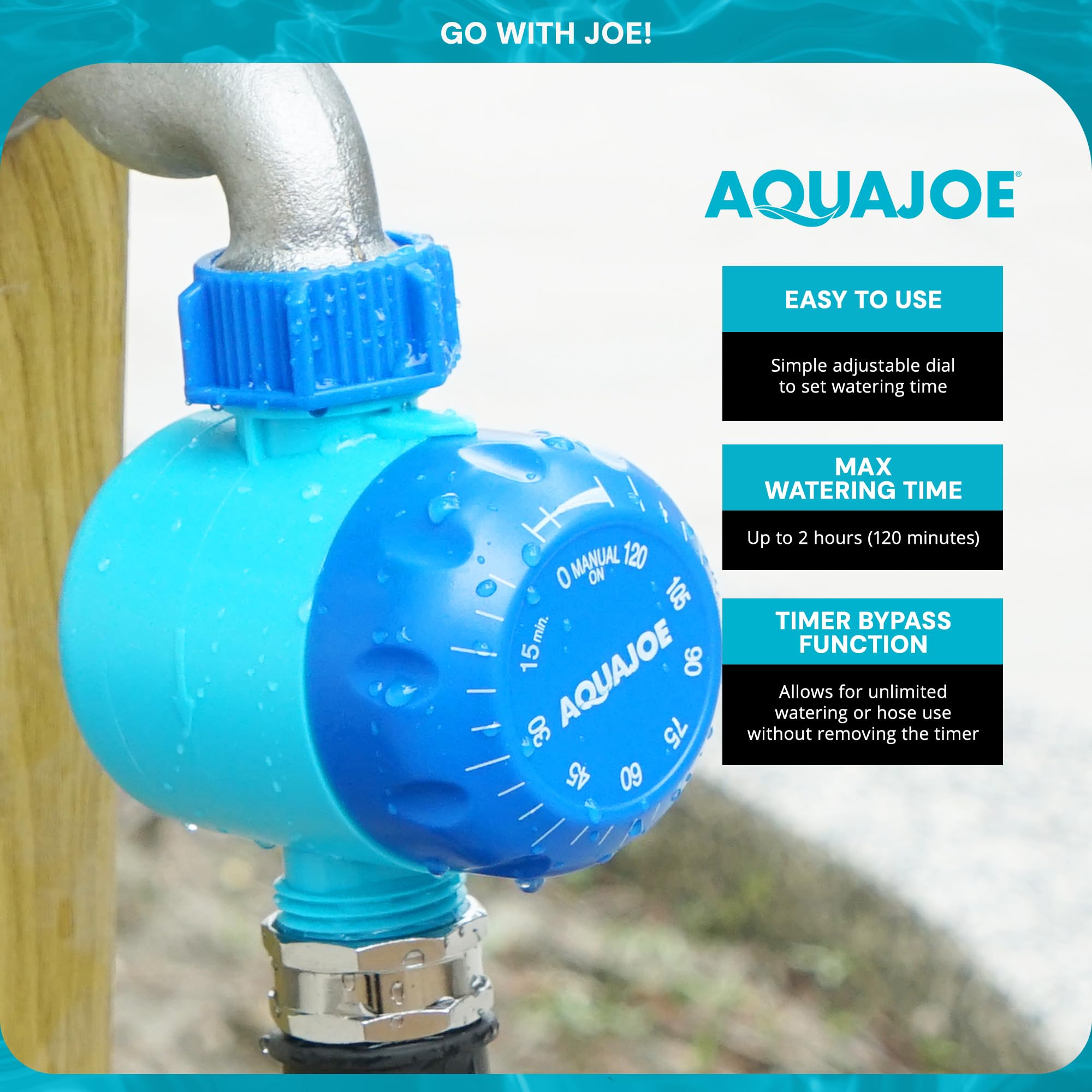 Amazon.com : Aqua Joe AJ-WTX2 Set of 2 Manual Water Timers | Dual