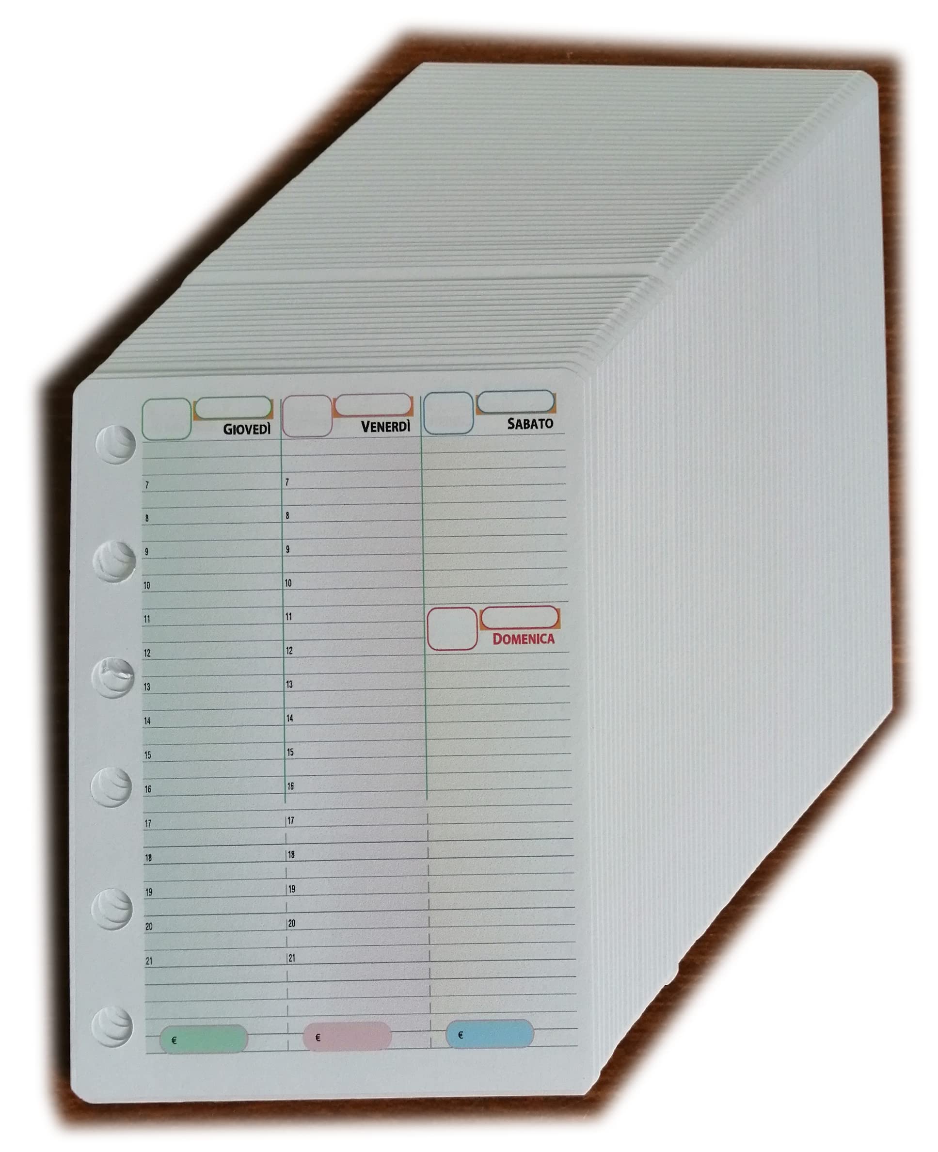 40 Fogli Ricambio A5 Per Agenda 6 Fori - Planner Giornaliero, Settimanale, Mensile - Foto 2