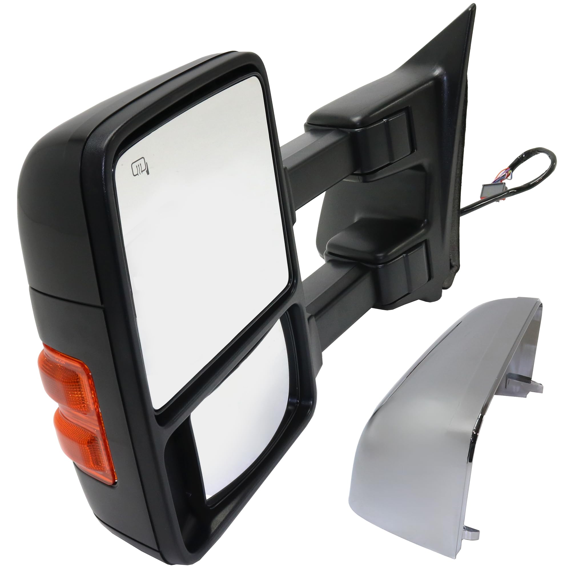 Garage-Pro Driver Side Power Heated Towing Mirror for Ford F-250 F-350 Super Duty 2010-2016 Power Fold With Signal Light & Memory; Without Blind Spot