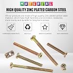 Glarks 100Pcs Zinc Plated M6x35/45/55/65/75mm Hex Socket Head Cap Screws Bolts Furniture Bolts with Barrel Nuts Assortment Kit for Furniture Beds Crib Chairs