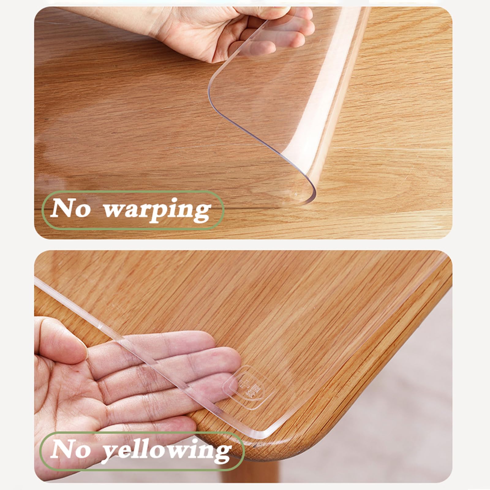 Tappetino Trasparente per Ufficio,Spessore 2.4 mm,Sottomano da Scrivania Trasparente in PVC,Blocco da scrivania Trasparente,Facile da Pulire,per Sedia da Ufficio per Cucina Corridoio