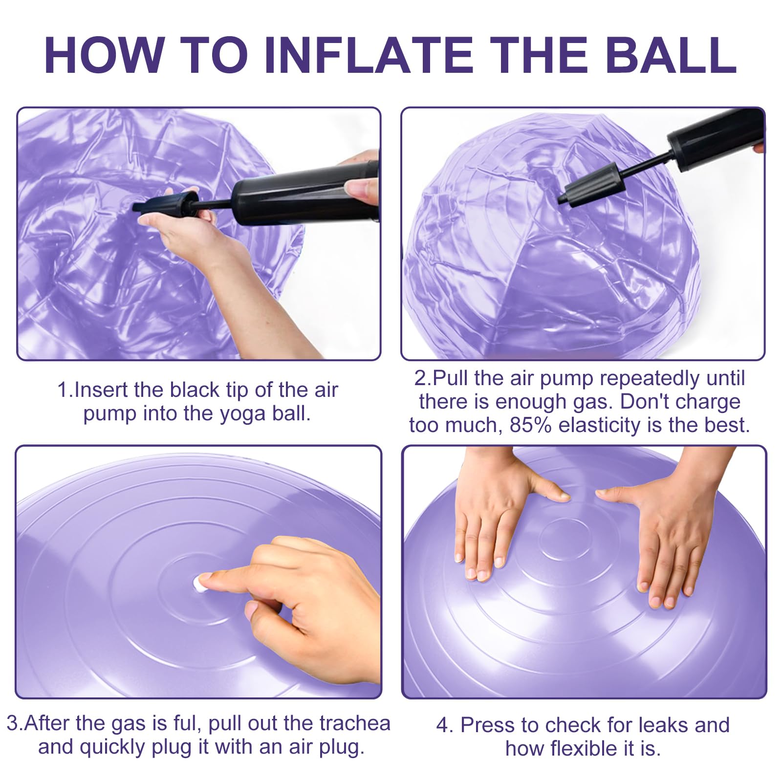 flintronic Gymnastikball, 55 und 65 cm, Ultra-Dicker Anti-Explosions-Yoga-Ball mit aufblasbarer Fußpumpe, Anti-Rutsch-Sitzbal, Robuster Maximalbelastbarkeit Fitness-Ball für Fitness, Yoga, Pilates