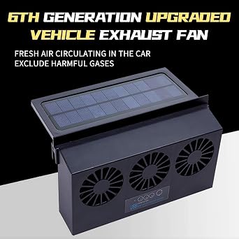 Newest USB Solar Powered Car Ventilator, Solar Powered Car Exhaust Fan, Car Radiator,Eliminate The Peculiar Smell Inside The Car and Can Be Used for General Types of Cars