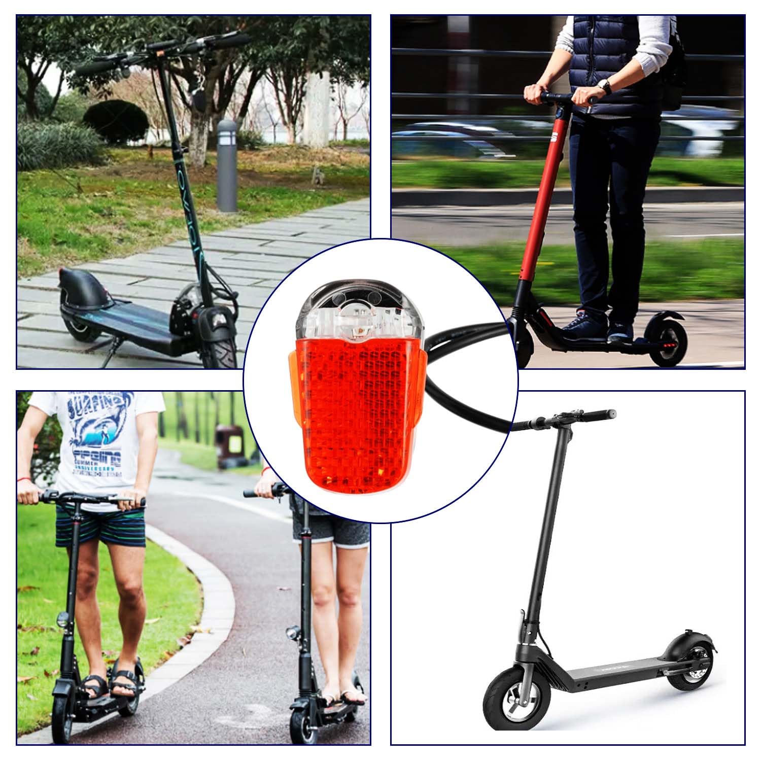 Fanale posteriore per Ninebot Max G30d, per Segway Ninebot Max G30 / G30LP / G30LE / G30LE II / G30D / G30e / G30e III (impermeabile, rosso)
