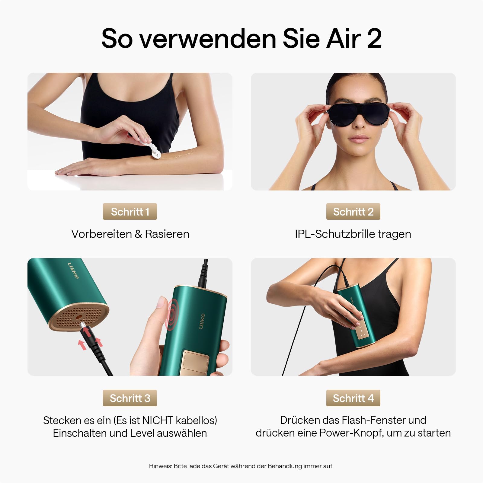 Ulike Air 2 IPL Gerät Haarentfernung mit Eiskühltechnik, schmerzfrei, Laser Alternative für Körper und Gesicht