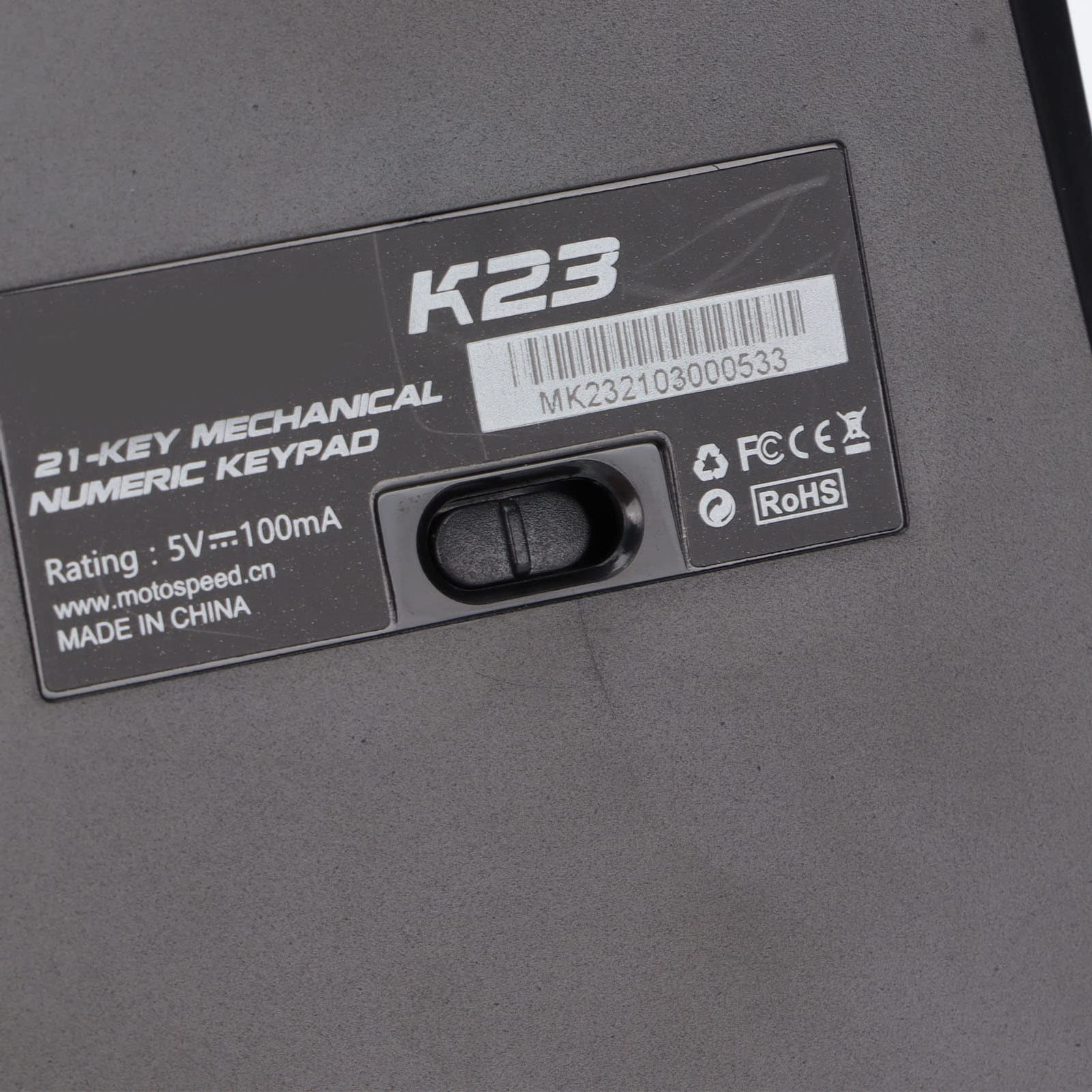 K23 Przewodowa Klawiatura Numeryczna Stopniowana Klawiatura, Mini Klawiatura Numeryczna z Podświetleniem LED, 21 Klawiszy Mechaniczny Numpad do Laptopa PC Kasjer Biznesowy