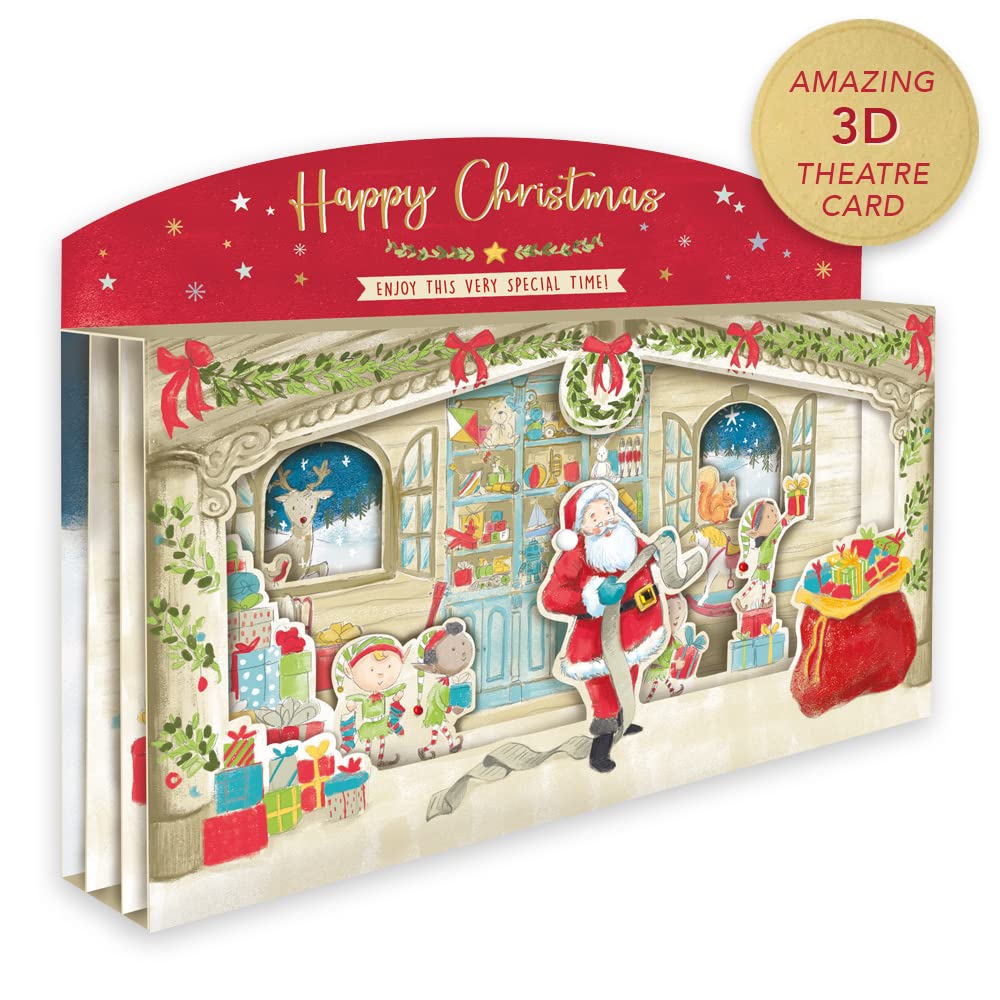 Happy Christmas Spectacular 3D Santa Scene Christmas Card Freestanding Cards XSPT022 - Image 4