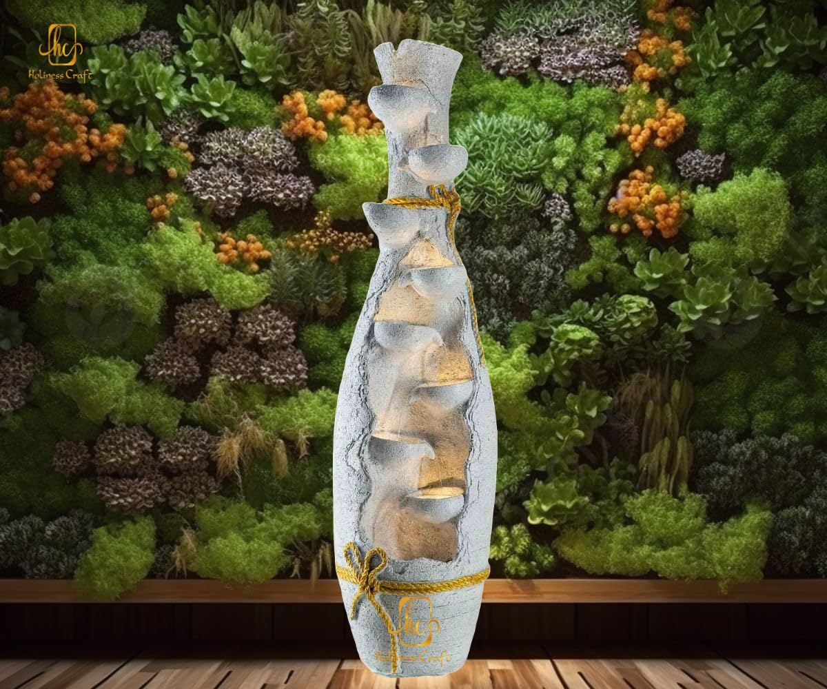 Water Fountain Magnum Lamp Fiber Water Fountain for Living Room Home Decor Garden Patio Deck Porch - Yard Art Decoration Gift Gifting with LED Lights Water Pump-image-42