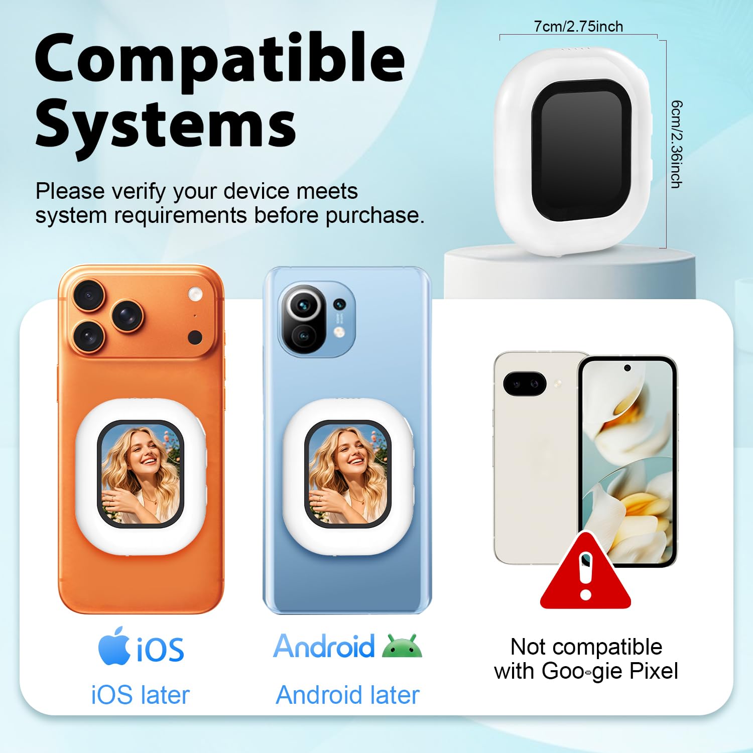 RUIZHI Handy Selfie Monitor, Magnetischer Smartphone Rückkamera Magnetisch Vlog Bildschirm für iPhone & Android für TikTok YouTube Livestream Smartphone-Vlog-Selfie-Monitor-Bildschirm